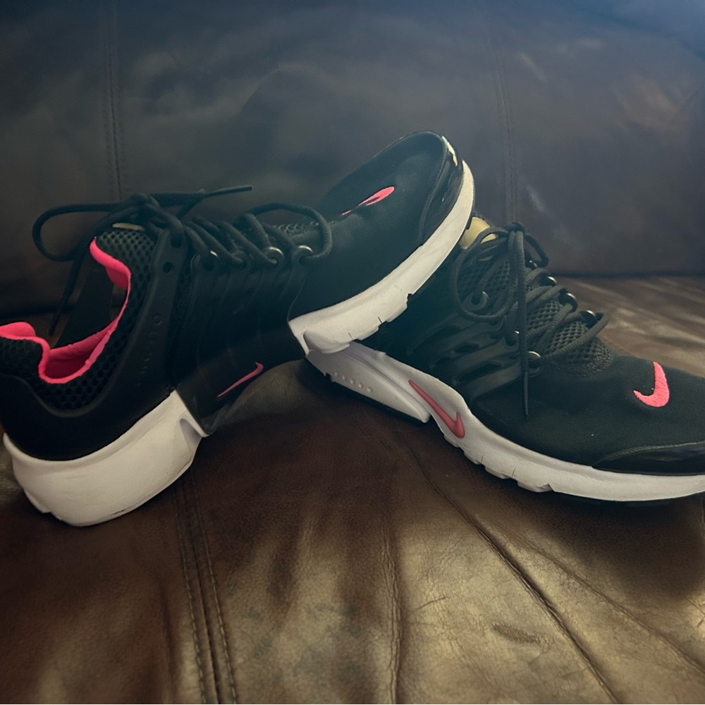 Nike Girls Air Presto Sneaker Casual Black Pink Running Mesh Lace Up Shoes 5YB